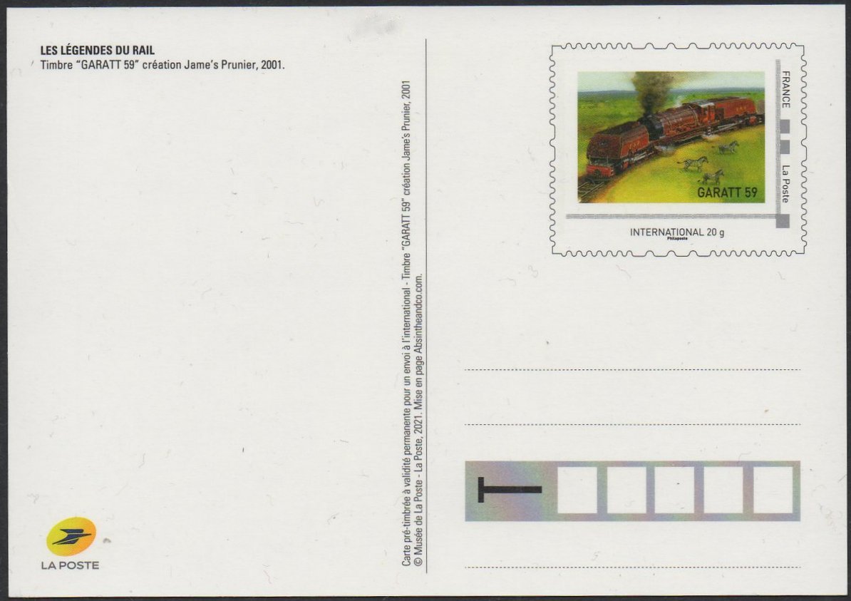 France 2001 Carte Postale Musée de la Poste EAR Class 59 Beyer-Garratt